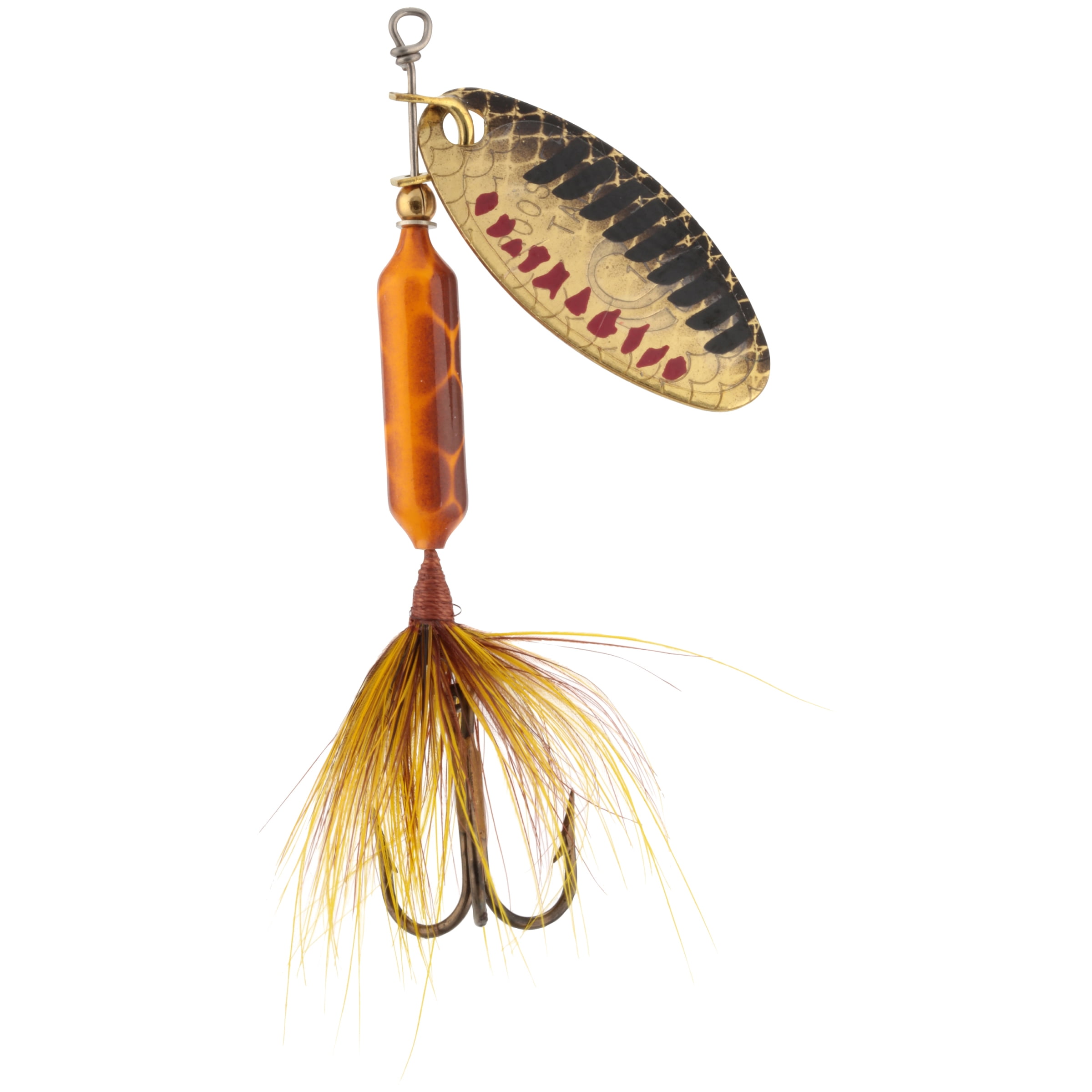 Worden's® Rooster Tail® Original Mustard, Inline Spinnerbait Fishing Lure, 1/8  oz. Carded Pack 