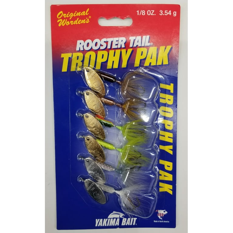 Worden's Rooster Tail Trophy Fishing Lures, Assorted Colors, 1/8 oz., 6  Count, 223 Y349
