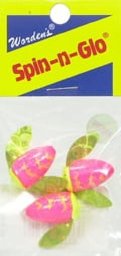 Worden's Spin-N-Glo 3/4" Jig Fishing Lures for Trout with Glitter Pink & Chartreuse Tiger, 3-Count