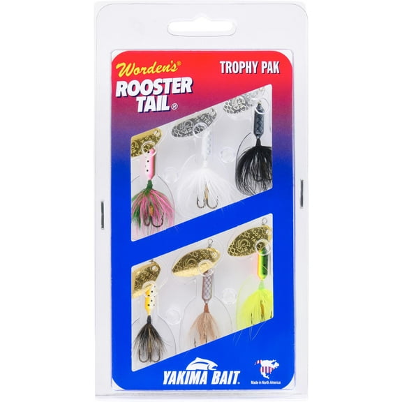 Wordens 225-Y350 Rooster Tail Tail 6 Pak Size 1/6oz BL CHR FRT