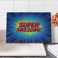 thumbnail image 1 of Wording Cutting Board, Comic Book Design with Half Tone and Lines Background Super Words, Decorative Tempered Glass Cutting and Serving Board, Small Size, Red Blue Yellow, by Ambesonne, 1 of 1