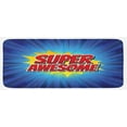 thumbnail image 1 of Wording Kitchen Mat, Comic Book Design with Half Tone and Lines Background Super Words, Plush Decorative Kitchen Mat with Non Slip Backing, 47" X 19", Red Blue Yellow, by Ambesonne, 1 of 1