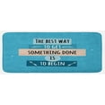 thumbnail image 1 of Wording Kitchen Mat, Philosophical Life Message to Raise Faith in Yourself and Your Strength, Plush Decorative Kitchen Mat with Non Slip Backing, 47" X 19", Blue Peach Black, by Ambesonne, 1 of 1