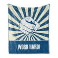 thumbnail image 1 of Wording Soft Flannel Fleece Throw Blanket, Pointing Finger Responsible Job Attitude Inspirational Vintage, Cozy Plush for Indoor and Outdoor Use, 60" x 80", Baby Blue Dark Blue, by Ambesonne, 1 of 5