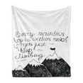 thumbnail image 1 of Wording Soft Flannel Fleece Throw Blanket, Sketchy Mountains Hand Writing Style Letters Purpose Determination Success, Cozy Plush for Indoor and Outdoor Use, 70" x 90", Black White, by Ambesonne, 1 of 5
