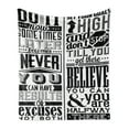 thumbnail image 1 of Wording Soft Flannel Fleece Throw Blanket, Vintage Positive Writings with Victorian Classical Design Elements, Cozy Plush for Indoor and Outdoor Use, 50" x 60", Black and White, by Ambesonne, 1 of 5