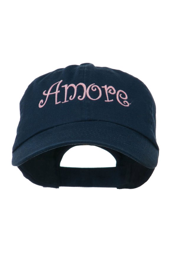 Wording of Amore Embroidered Cap - Navy OSFM