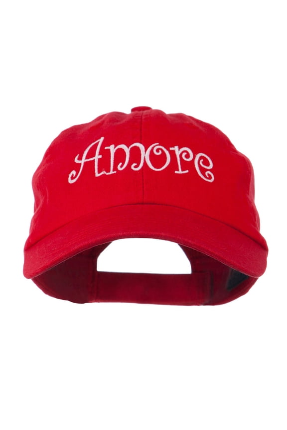 Wording of Amore Embroidered Cap - Red OSFM