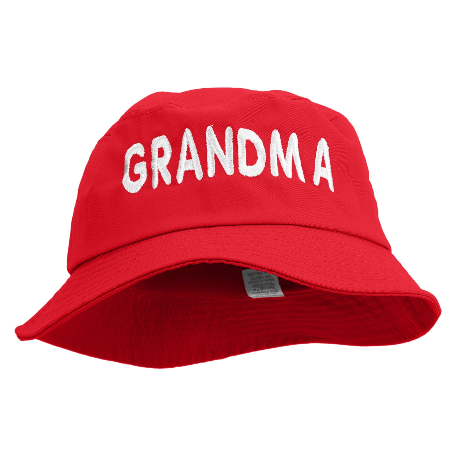 Wording of Grandma Embroidered Big Size Cotton Blend Twill Bucket
