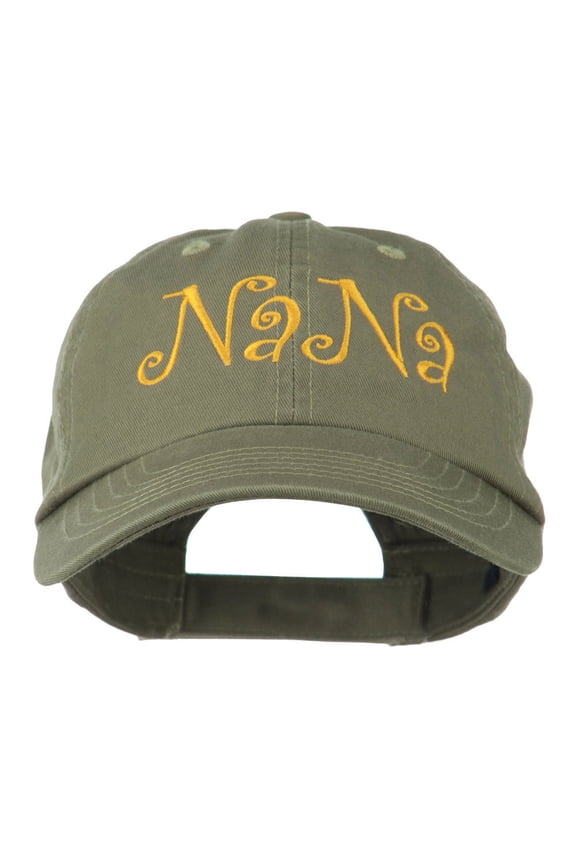 Wording of NaNa Embroidered Cap - Olive OSFM