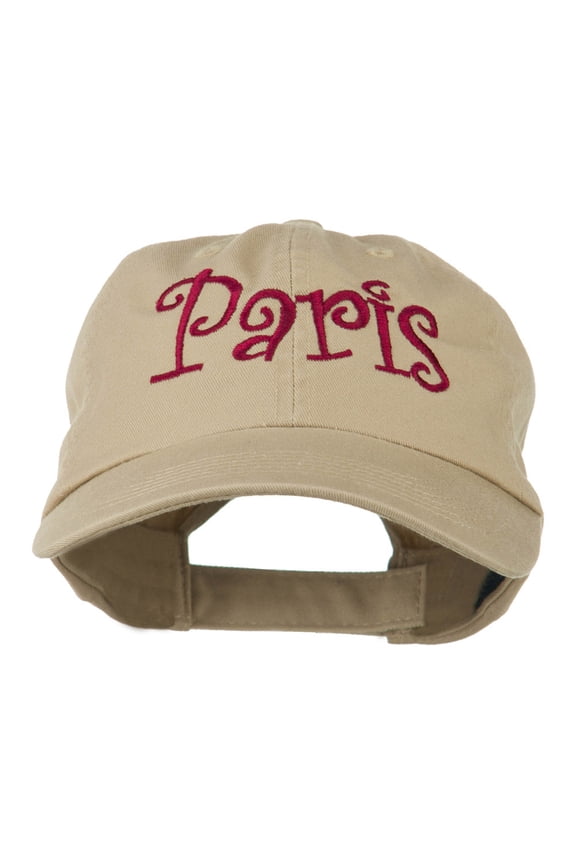 Wording of Paris Embroidered Cap - Khaki OSFM