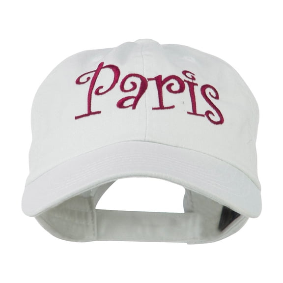 Wording of Paris Embroidered Cap - White OSFM