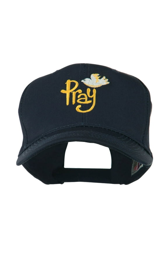 Wording of Pray with Dove Embroidered Cap - Navy OSFM