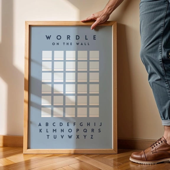 Wordle On The Wall Poster, Interactive Game Decor, Unframed Paper Poster 8x10in