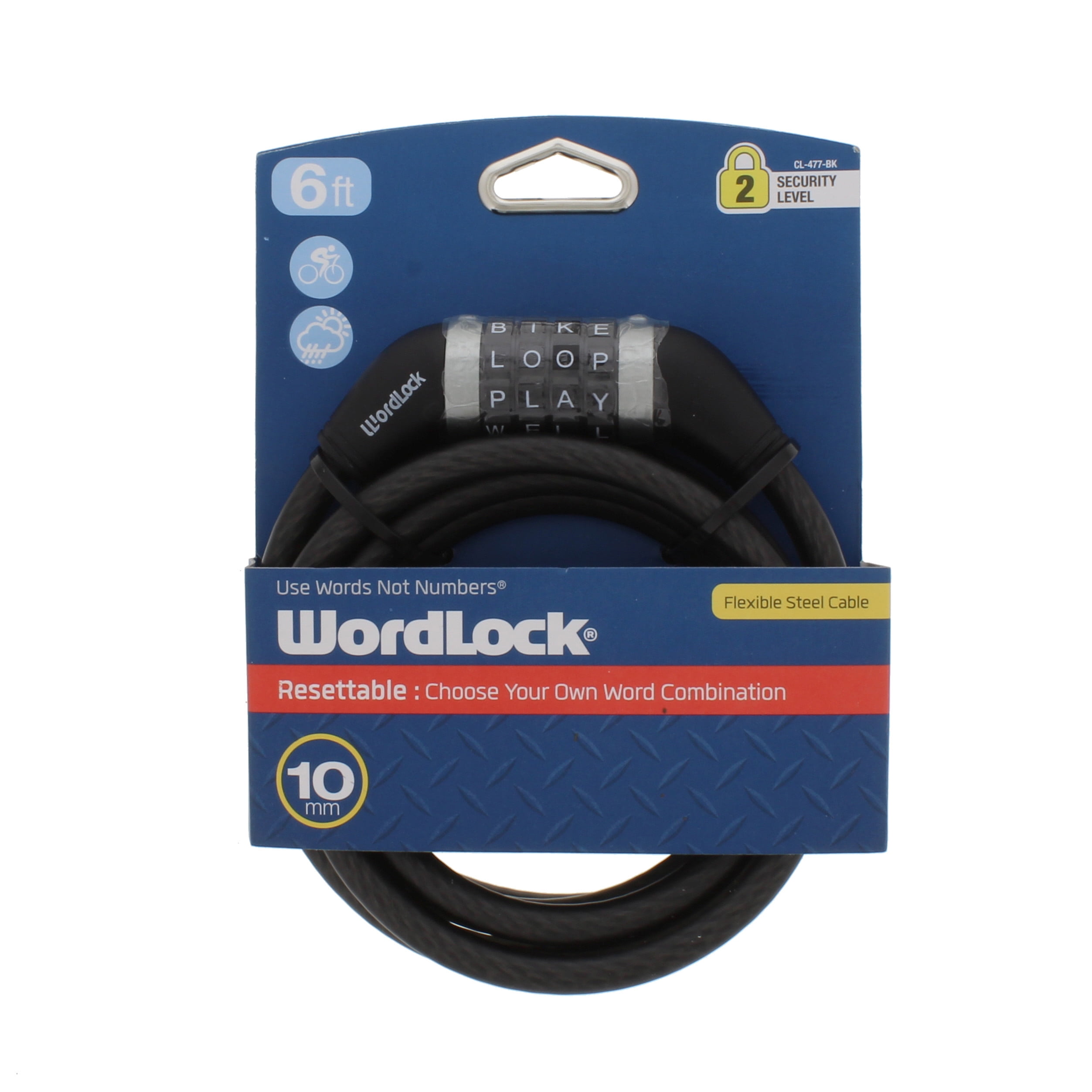 WordLock Quick Release 10 mm Silver Bicycle Lock Walmart