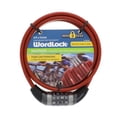 thumbnail image 1 of Wordlock Triple Core Bike Lock, 6ft x 12mm Resettable Steel Cable Lock, Red, 1 of 7