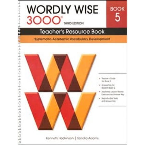 Wordly Wise 3000 Teacher's Resource Book 5, 3Rd Edition (Homeschool Edition)