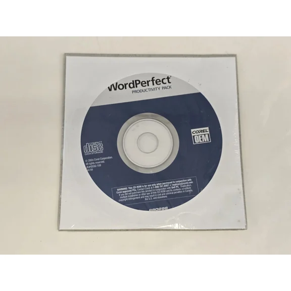 Wordperfect Productivity Pack Corel Oem 980298 2004 Cd Rom New & Sealed