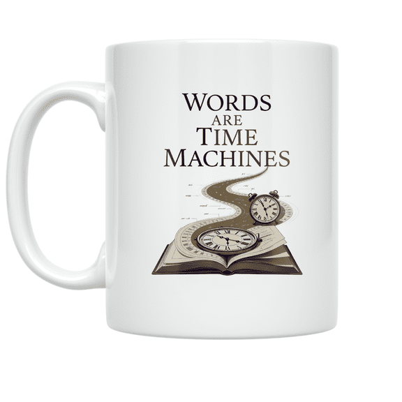 Words Are Time Machines - Book Lover - 11 oz Ceramic Coffee Mug