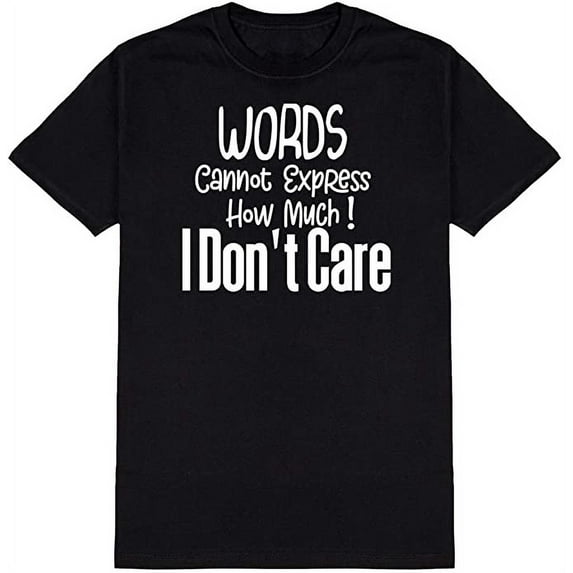 Words Cannot Express How Much I Don't Care Novelty Funny T Shirt Black 3X-Large
