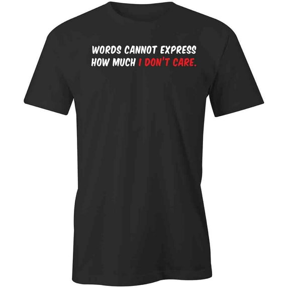 Words Cannot Express How Much I Don't Care T-Shirt | White Tee Gift