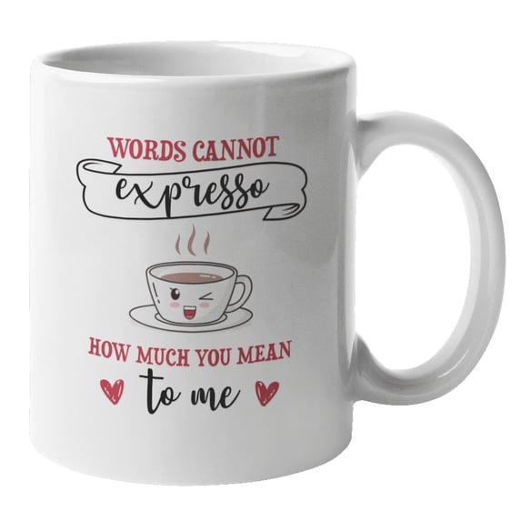 Words Cannot Expresso Couple Pun Coffee & Tea Mug, Decor or Presents (11oz)
