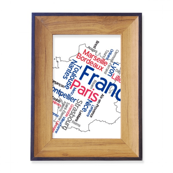 Words City Name France Mark Map Photo Frame Exhibition Display Art Desktop Painting