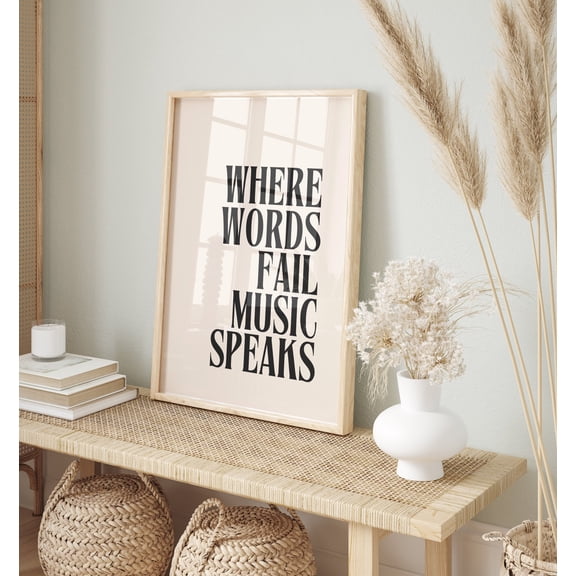 Where Words Fail Music Speaks Poster Music Inspired Poster Music Poster Disco Poster Art Retro Poster Retro Music Prints Wall Poster , Poster Print Only