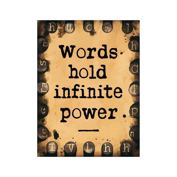 Words Hold Infinite Power Potent Influential Impactful Inspiring Quote Wall Art Sticker Designs Vinyl Stickers For Home House Walls Rooms Windows Bedroom Decoration Size (28x28 inch)