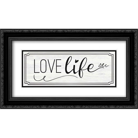 Words III 2x Matted 24x14 Black Ornate Framed Art Print by ND Art and Design