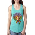 thumbnail image 1 of Words Of Character Strong Black Woman Ethnic Ladies Racerback Tank Top, Tahiti Blue, Large, 1 of 5