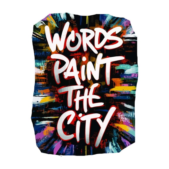 Words Paint The City Delightful Cheerful Vibrant Colorful Quote Wall Art Sticker Designs Vinyl Stickers For Home House Walls Rooms Windows Bedroom Decoration Size (26x26 inch)