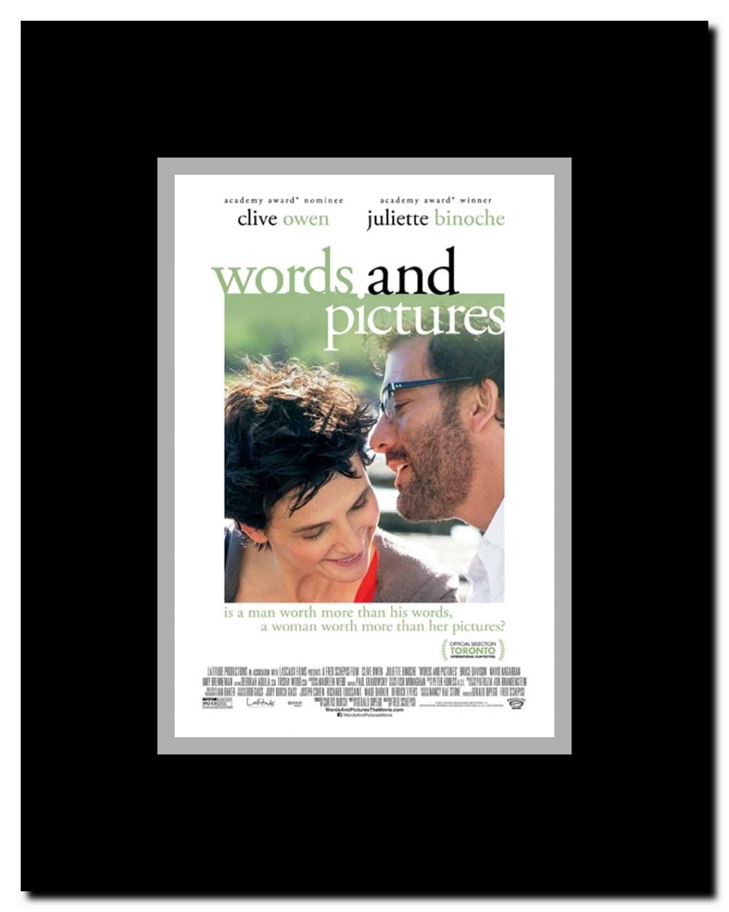 Words and Pictures Framed Movie Poster