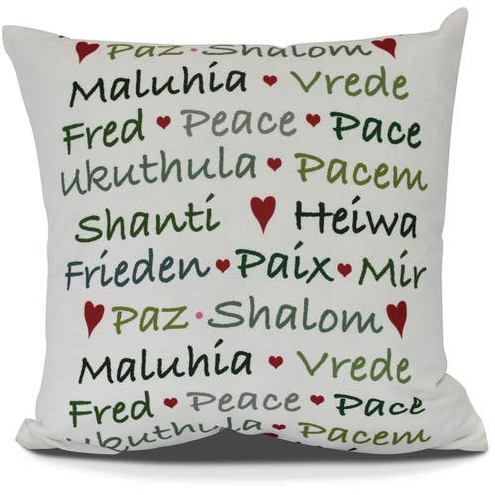 Words of Peace, Word Print Pillow
