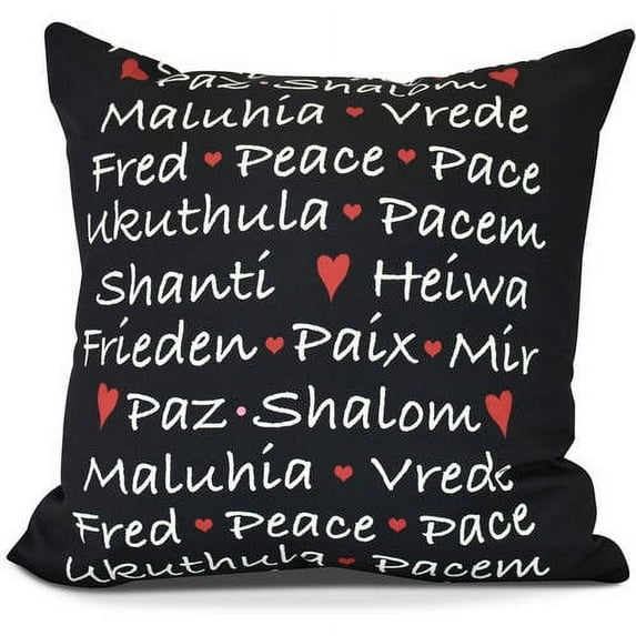 Words of Peace, Word Print Pillow