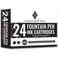 thumbnail image 1 of Wordsworth & Black 24 Pack Fountain Pen Ink Refill Cartridges, Standard Size 12 Black - 12 Blue Inks, 1 of 6