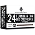 thumbnail image 1 of Wordsworth & Black 24 Pack Fountain Pen Ink Refills - Set of 24 Black Ink Cartridges - International Standard Size - Length APPR 2.3" - Base Diameter APPR 0.24" - Disposable and Generic, 1 of 9