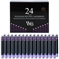 thumbnail image 1 of Wordsworth & Black 24 Pack Fountain Pen Ink Refills - Set of 24 Purple Ink Cartridges - International Standard Size - Length APPR 1.5" - Base Diameter APPR 0.24" - Disposable and Generic, 1 of 17