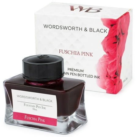 Wordsworth & Black Fountain Pen Ink Bottle 50 ml - Premium Luxury Edition Fuschia Pink Bottled Ink