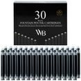 thumbnail image 1 of Wordsworth & Black Fountain Pen Ink Refills - 30 Black Ink Cartridges - International Standard Size, 1 of 17