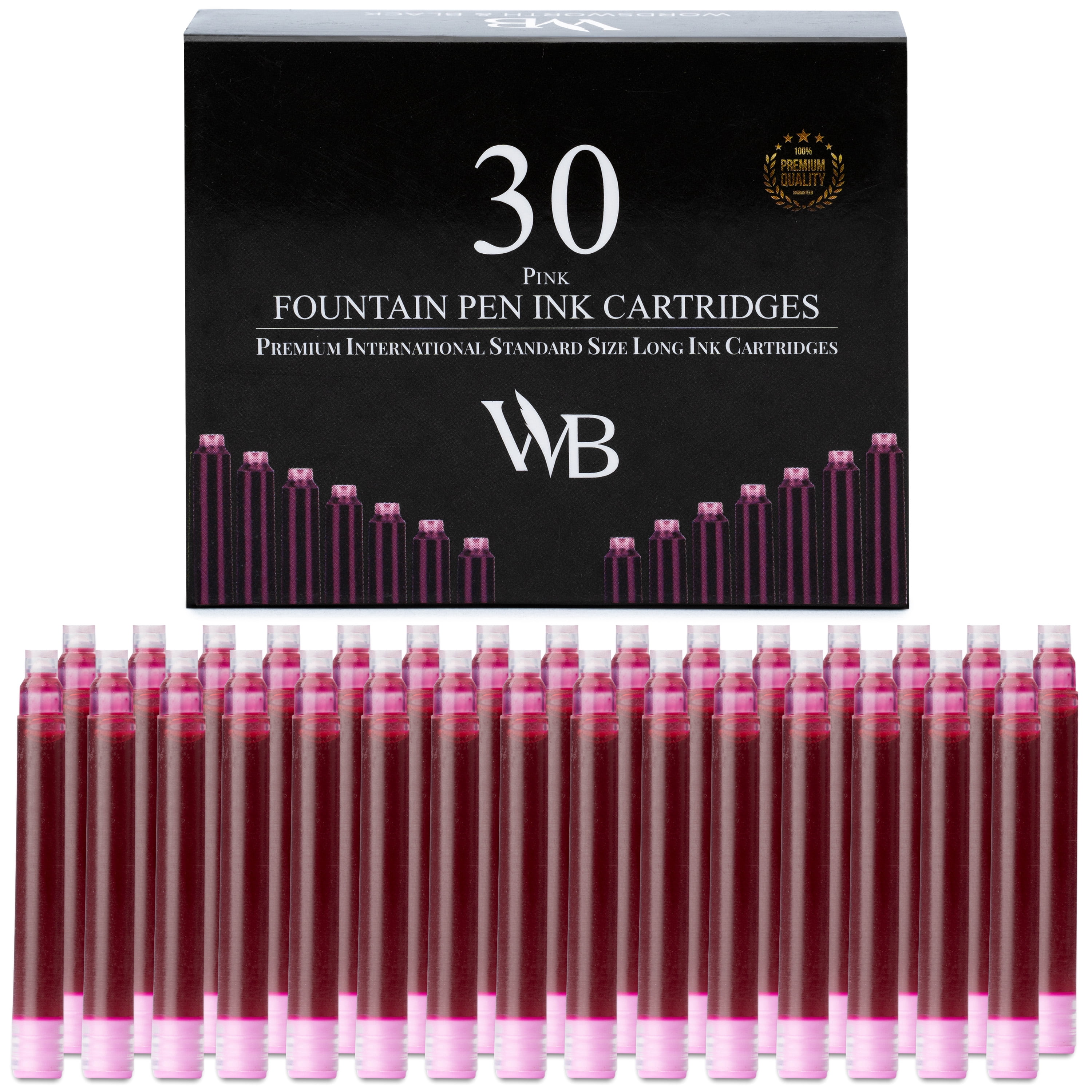 Wordsworth & Black Fountain Pen Ink Refills - Set of 30 Pink Ink ...