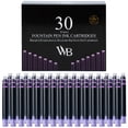 thumbnail image 1 of Wordsworth & Black Fountain Pen Ink Refills - Set of 30 Purple Ink Cartridges - International Standard Size - Length APPR 2.04 Inch - Base Diameter APPR 0.24 Inch - Disposable and Generic, 1 of 17