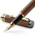 thumbnail image 1 of Wordsworth & Black Fountain Pen, Medium Nib Ink Pen, Brown Wood - Refillable, Calligraphy, 1 of 9