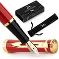 thumbnail image 1 of Wordsworth & Black Fountain Pen, Medium Nib Ink Pen, Crimson Red - Refillable, Calligraphy, 1 of 10