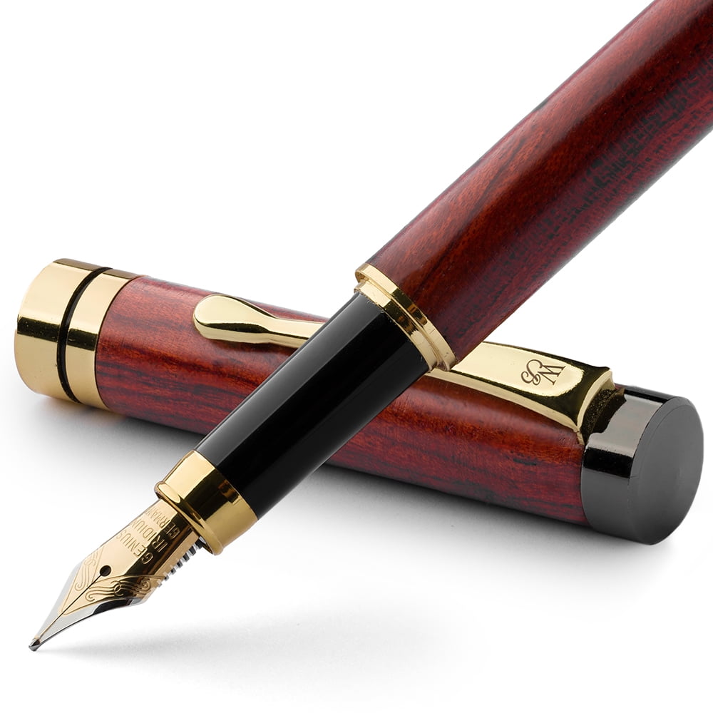 Wordsworth & Black Fountain Pen, Medium Nib Ink Pen, Rose Wood