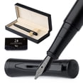 thumbnail image 1 of Wordsworth & Black Fountain Pen Set, Broad Nib, Includes 24 Pack Ink Cartridges, Ink Refill Converter & Gift Box, Calligraphy, [All Black], Perfect for Men & Women, 1 of 1