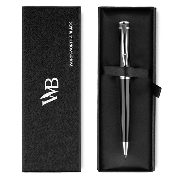 Wordsworth & Black Luxury Erudite Mechanical Pencil Set- Refillable Pencil, Gift Case; Journaling, Calligraphy, Drawing, Smooth Writing [Black Chrome]