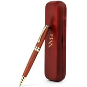 Wordsworth & Black Luxury Wooden BallPoint Pen Set- Refillable Pen, Gift Case; Journaling, Calligraphy, Drawing, Smooth Writing [Rosewood]