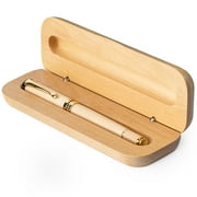 Wordsworth & Black Luxury Wooden Rollerball Pen Set- Refillable Pen, Gift Case; Journaling, Calligraphy, Drawing, Smooth Writing [Maple Wood]