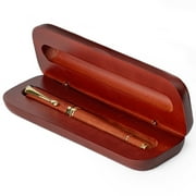 Wordsworth & Black Luxury Wooden Rollerball Pen Set- Refillable Pen, Gift Case; Journaling, Calligraphy, Drawing, Smooth Writing [Rosewood]